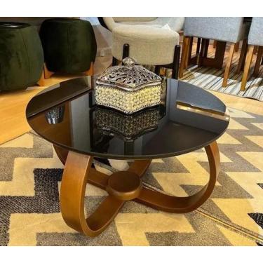 Imagem de Mesa De Centro Redonda Cebola Decorativa Luxo Preto - JONIEL DECORAÇÕE