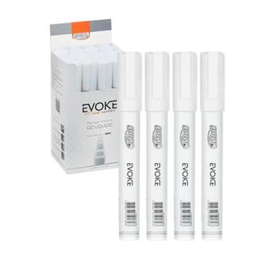 Imagem de Kit 4 Giz Líquido Evoke Branco 4g Ponta Versátil 6mm Brw P/ Vidro, Bra