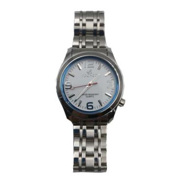 Imagem de Relógio Masculino prateado Aço Inox Excelente Prova D'água grande caix