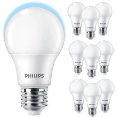 Imagem de Kit 10 Lâmpadas Led Philips Bulbo 9w Equivale 60w Branco Frio Luz Bran
