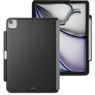 Imagem de MAGEASY CoverBuddy para iPad Air 2024 de 11 polegadas - Capa para iPad Air compatível com teclado mágico para iPad Air (M2), espessura aprimorada e dissipação de calor - preta (couro)