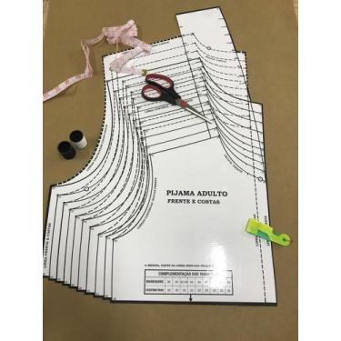 Imagem de Gabaritos Moda Pijama Unissex Adulto - Moldes e Recortes