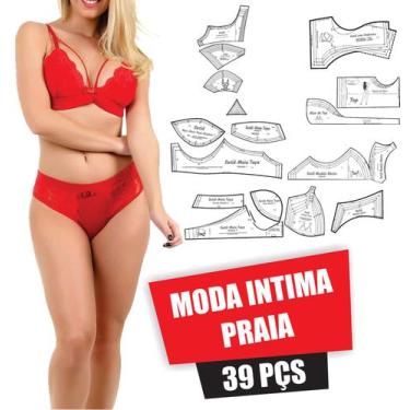 Imagem de Gabarito Molde Moda Íntima E Praia (plastificado) - Moldes e Recortes