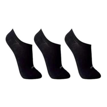 Imagem de Kit 3 Pares Meias Lupo Sport Invisível Soquete Sapatilha, Preto, M