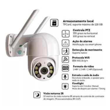 Imagem de Câmera Ip Rotativa Icsee A8 Segurança Externa Dome Wifi Full HD - ip66