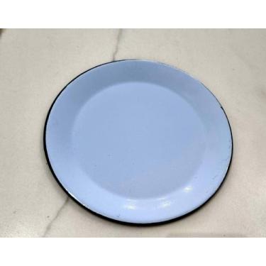 Imagem de 01 Prato Esmaltado Sobremesa  Original Ágata 20cm Cor Azul Bebê Postag