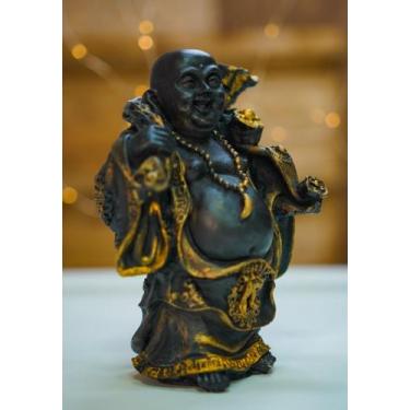 Imagem de Imagem Estatueta Buda Tradicional 18cm Resina Alta Qualidade - Acaryar