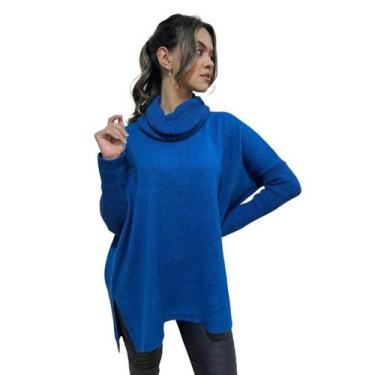 Imagem de Blusa poncho feminino em tricô moda inverno  SKU318 - Três Tons Tricot