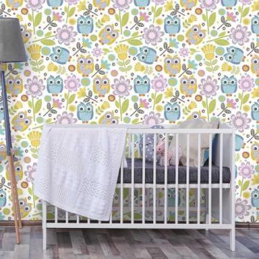 Imagem de Papel de Parede Corujas - QCola, 0,60 x 2,50 metros