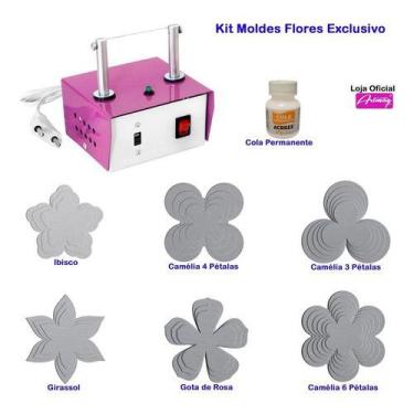 Imagem de Máquina De Cortar Fita + Kit Flores Moldes Tops - K06 - Artmaq
