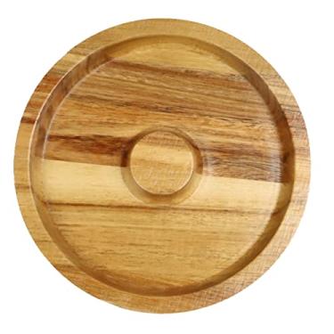 Imagem de Chris.W Madeira Margarita Salt Rimmer Cocktail Rimmer Glass Bar Sugar Salt Rimmer Prato para Copos Largos Suprimentos de Festa Bloody Marys (16 cm)