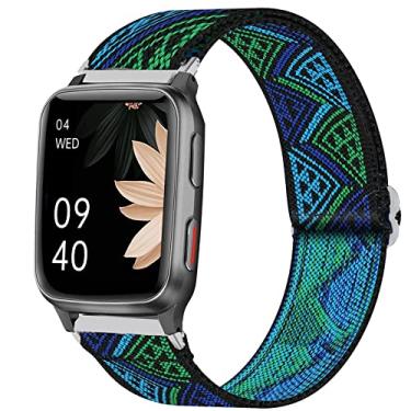 Imagem de Lamshaw Compatível com pulseira de relógio inteligente Popglory P66 de 4,85 polegadas, pulseira elástica ajustável compatível com relógio inteligente MorePro H56/Kimnix T99 Pro Watch/LESHIDO CS08 de