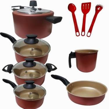 Imagem de Jogo de Panelas Teflon Cereja Antiaderente 9 Peças- Marcolar