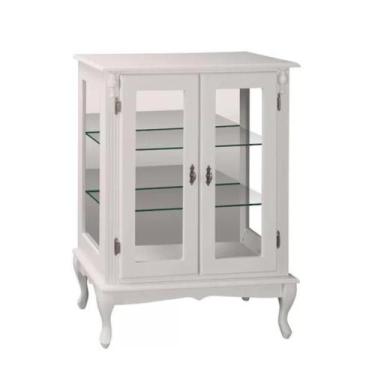 Imagem de Vitrine Média 105x80cm 2 Portas + 2 Prateleiras de vidro e Pés Luiz XV