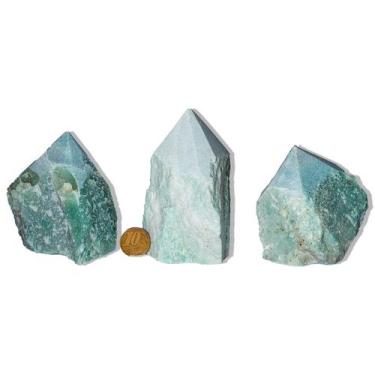 Imagem de 10 Quartzo Verde Pedra Pé e Bico Serrado 300 a 400g Tipo B - Cristaisd