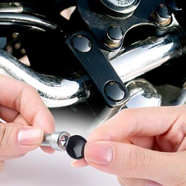 Imagem de KiWAV Tampa de parafuso redonda de motocicleta plugue de tampa de parafuso preto para parafusos de cabeça Allen de rosca de 8 mm, ou seja, chave Allen M6