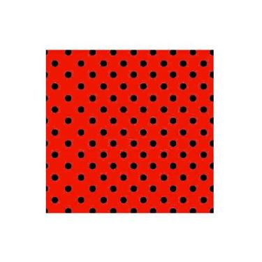 Imagem de Fundo para Docinhos Poá Vermelho e Preto Quadrado - 8cm - Curifest
