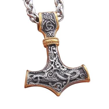 Imagem de Colar Masculino Viking "Martelo de Thor Mjölnir" em Aço Inoxidável 60cm – Força, Coragem e Estilo Nórdico – Acompanha Bolsa de Veludo