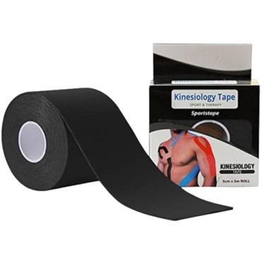 Imagem de Fita Bandagem Elástica Kinesio Tape 5m x 5cm Kinesiology (Preto)