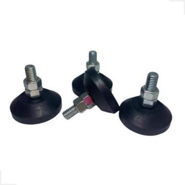 Imagem de Kit 4 Unidades Pé Nivelador Sapata Borracha Móveis 5cm Parafuso 3/8 Po