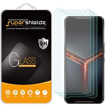 Imagem de (Pacote com 3) Supershieldz para Asus ROG Phone 2/ROG Phone II (ZS660KL) Película de vidro temperado, antiarranhões, sem bolhas