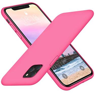 Imagem de DTTO Capa compatível com iPhone 11 Pro, [série Romance], capa de silicone totalmente coberta [câmera e proteção de tela] com almofada de grade colmeia para iPhone 11 Pro 5,8 polegadas 2019, rosa vermelha