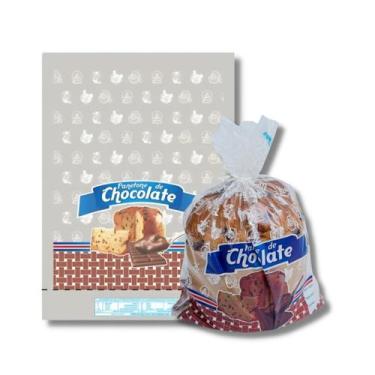 Imagem de Kit c/ 100 un de saco plastico p/ panetone de chocolate 500g - TAMAROZ