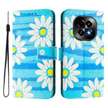 Imagem de Capa carteira para Realme C63 5G, 3 compartimentos para cartão, 1 compartimento para dinheiro, capa flip de couro PU com padrão fofo, capa com fivela magnética à prova de choque, compatível com sem