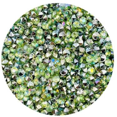 Imagem de Colagem Redondo Strass Verde Irisado 3mm 3000pçs 30g - Macall