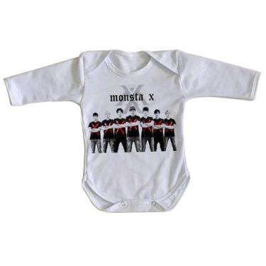Imagem de body nenê criança roupa bebê manga longa monsta x bts - Empório Dutra,
