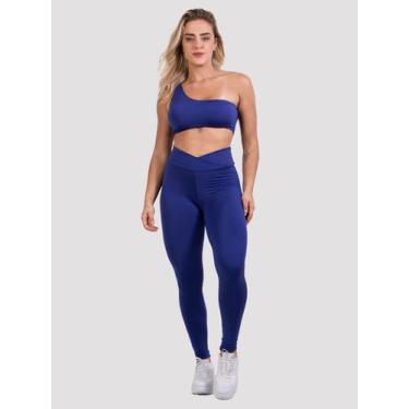 Imagem de Conjunto Fitness Top Um Ombro Só e Calça Legging Transpassada Suplex T