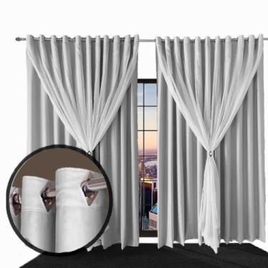Imagem de cortina blackout Ana quarto de janela 5,50 x 2,70 cinza - Bravin Corti