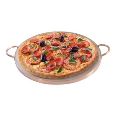 Imagem de Forma de Pizza Pedra Sabão Média 32 cm Cobre - São José