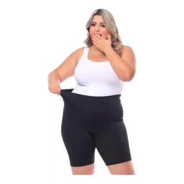 Imagem de Shorts academia plus size feminino - Rp modas, Preto, G2