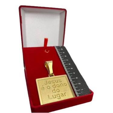 Imagem de Pingente Frase Jesus É o dono do lugar - Banhado a ouro 18k - ToJoia18