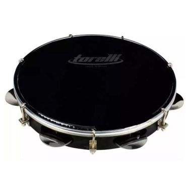 Imagem de Pandeiro 10 Torelli TP301 Injetado Preto Pele Preta