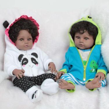 Imagem de 2 Boneca Reborn Gêmeos Menina Menino Com Pelúcia e Itens - Cegonha Reb