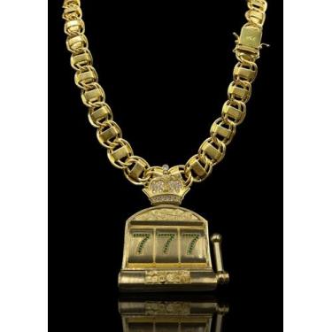 Imagem de Corrente Dubai 15mm Moeda antiga + Pingente máquina caça níquel - Lobi