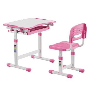 Imagem de Mesa e Cadeira Infantil Estudos e Desenho Regulável B207-PINK Rosa - C