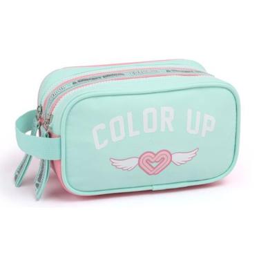 Imagem de Estojo Duplo Color Up Feminino Juvenil Infantil Escolar - Seanite, Acq