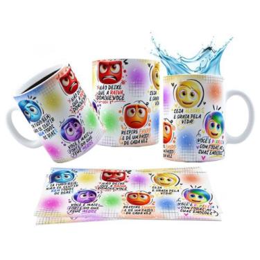 Imagem de Caneca 325ml Divertidamente 2 Frases Emoções Tá tudo bem não - LARANJA