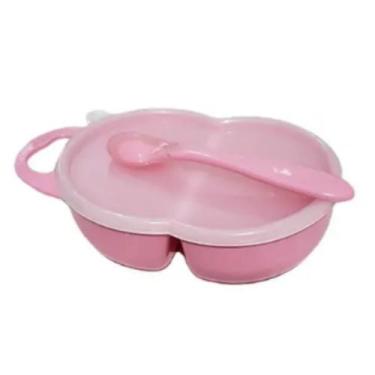 Imagem de Kit Infantil Papinha Do Bebê 2 Pçs Porta Papinha C/ Divisória / Tampa 