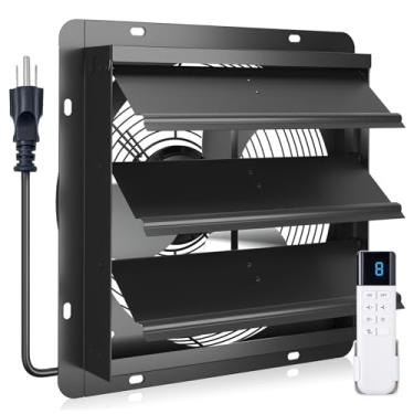 Imagem de addlon Exaustor de obturador variável de 30,5 cm montado na parede com motores EC e controle remoto, grande volume de ar, baixo ruído, fácil de instalar para garagens, lojas, estufa, ventilação do