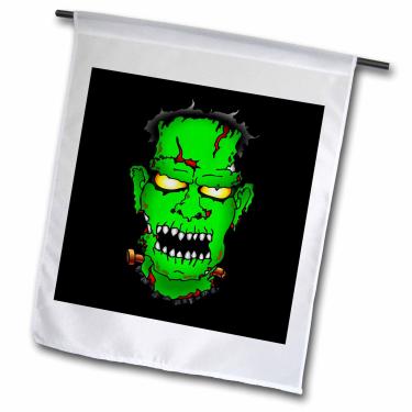Imagem de 3dRose fl_53342_1 Frankenstein Trick Or Treat 2 na bandeira de jardim preta, 30 x 45 cm
