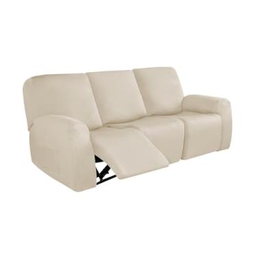 Imagem de Capa reclinável extensível - capa de sofá com ajuste de forma para almofada 1/2/3/4, cadeira de elevação elétrica, protetor de móveis(Beige,3Seats)