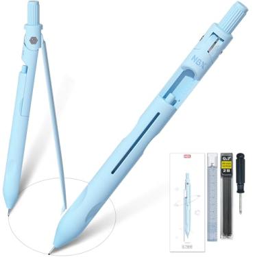 Imagem de Lápis mecânico com ferramenta geométrica de bússola, inclui lápis, bússola, régua, borracha conjunto 4 em 1, desenho de círculo, desenho, ferramentas de matemática para crianças, professores,