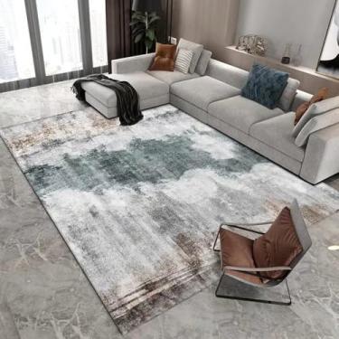 Imagem de Tapete cinza claro verde estilo moderno decoração de sala de estar tapete grande sofá cabeceira área tapetes quarto sala, flanela 6.180 x 250 cm 71 x 98 pol.