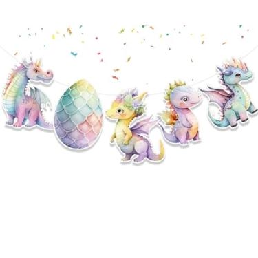 Imagem de Banner de cartolina dragão rosa - perfeito para chá de bebê ou festa de aniversário de meninas, decoração peculiar para eventos encantadores