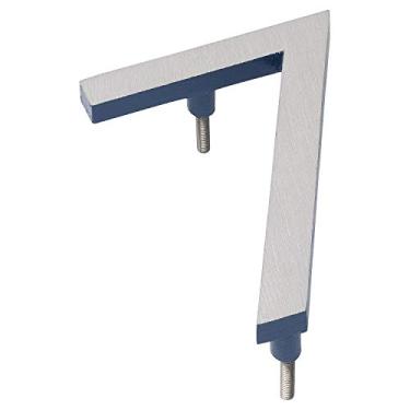 Imagem de Montague Metal Products MHN-04-F-SB2-7 números de casa de endereço flutuantes modernos de alumínio escovado sólido, 10 cm, revestimento de pó de níquel acetinado em dois tons