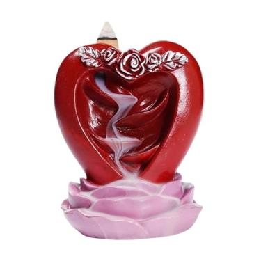 Imagem de Dynwave Resina amor backflow suporte de incenso decoração de mesa artesanal presente do dia dos namorados para meditação multifuncional